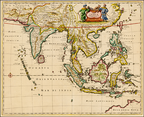 1638 India Orientalis et Insulae Adiecentes (with early location of Northwestern Australia)