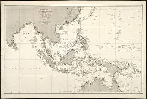 1865 Hidrographia Carta Esferica del Oceano Indio (Zoom Image)
