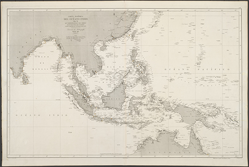 1871 Hidographia Carta General del Oceano Indico (Zoom Image)